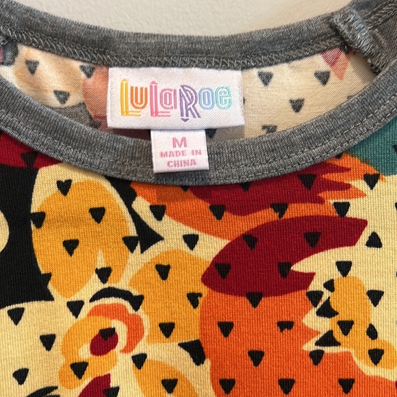 Lularoe Randy baseball tee shirt floral geometric nwt - Picture 3 of 6